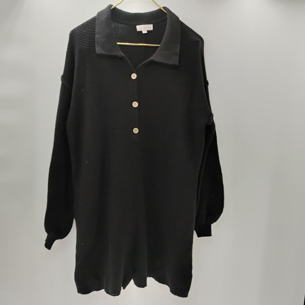Promesa Button Romper chunky knit polo collar button‎ down long sleeve crotchet - Picture 3 of 14